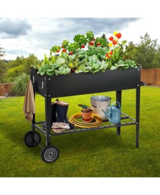 42.5 x 19.5 x 31.5 in Galvanized Metal Raised Planter Box