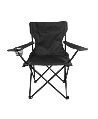 Folding Arm Chair with Dual Cup Holders