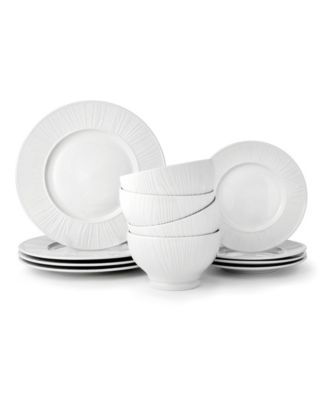 Starburst Porcelain 12-Pc. Dinnerware Set, Service For 4