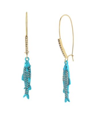 Faux Stone Girl Dinner Sardines Dangle Earrings