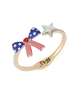 Faux Stone Americana Bow Bangle Bracelet