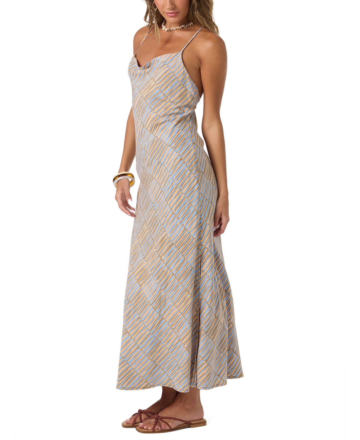 O'Neill Women's Viscose Holly Stripe Side Slit Dress