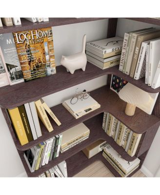 90cm Freestanding Corner Bookshelf with Anti-Tip Device