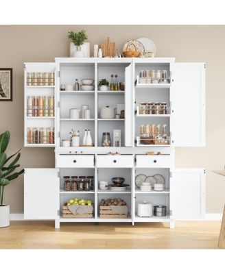 Farmhouse Freestanding Kitchen Pantry Cabinet