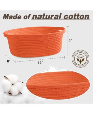 Woven Basket Gift Storage Rope Handles