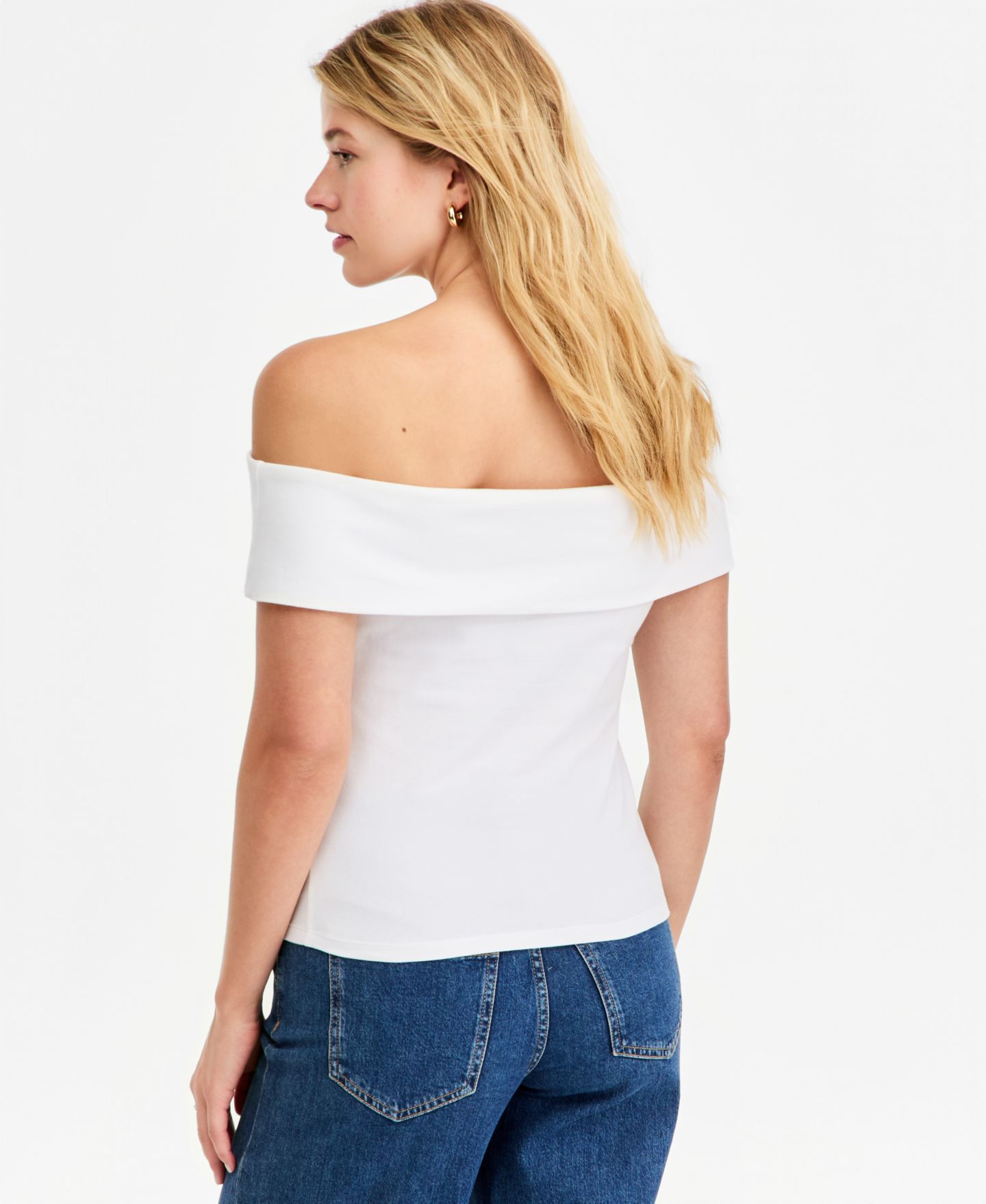 Женский топ On 34th Off-The-Shoulder Jersey Knit Top, цвет: Яркий белый — фото 2