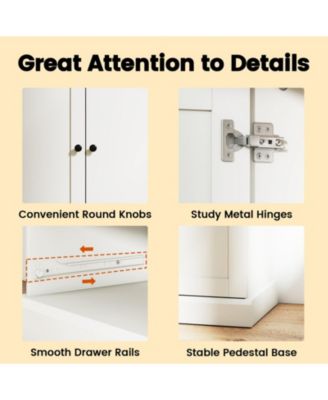 47.5 in Kitchen Freestanding Storage Cabinet with 3 Doors, 2 Drawers and 110 lbs Top