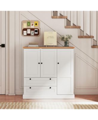 47.5 in Kitchen Freestanding Storage Cabinet with 3 Doors, 2 Drawers and 110 lbs Top