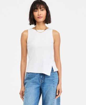 Women's Boatneck Side Button Tank
