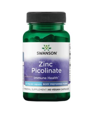 Zinc Picolinate Mineral Supplement, Prostate, Vision and Immune Support, Body Preferred Chelated Zinc, 22 mg, 60 Capsules