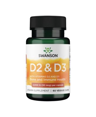Vitamin D Complex With Vitamins D2 and D3, Bone, Dental and Immune Health, Sunshine Vitamin Complex, 50 mcg, 60 Veggie Capsules