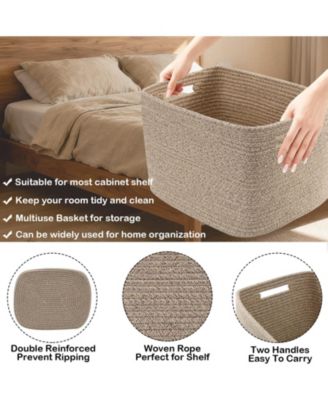 3 PACK Woven Storage Baskets Organizing Bins Home Organization Gift Basket