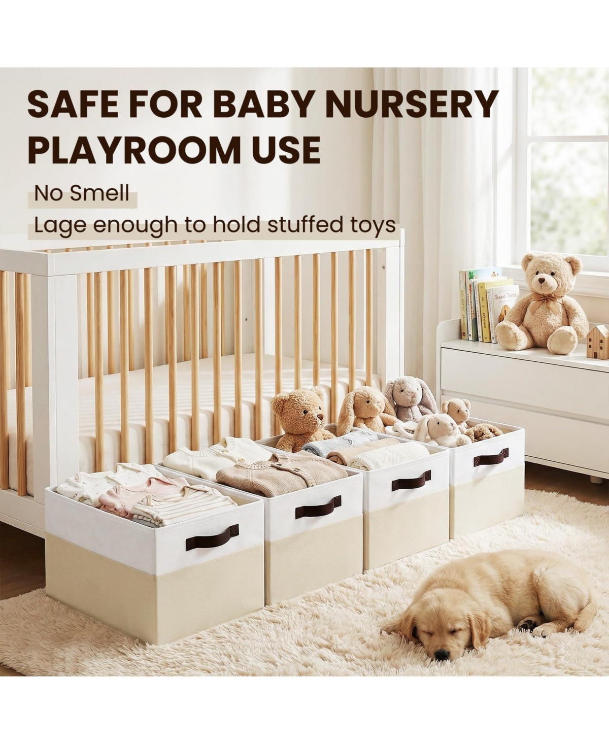 Gnuadz Fabric Collapsible Storage Baskets With Handles Gift Basket