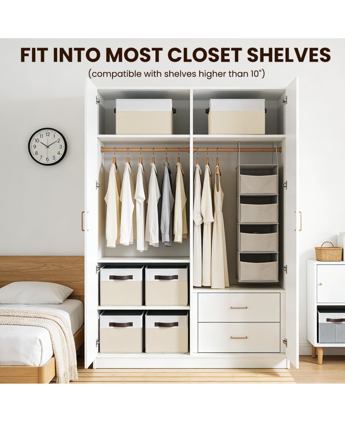 Gnuadz Fabric Collapsible Storage Baskets With Handles Gift Basket