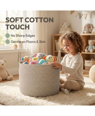 Cotton Rope Blanket Basket Laundry Hamper Storage Bin Gift Basket