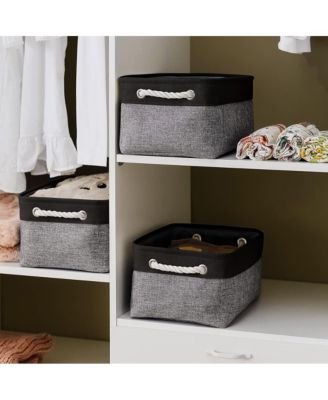 3pack Storage Bins Canvas Basket Organizer with Handles Gift Basket