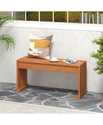 2-Person Outdoor Bench with Solid Wooden Frame for Backyard