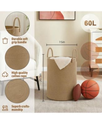 Woven Cotton Rope Hamper for Clothes Storage