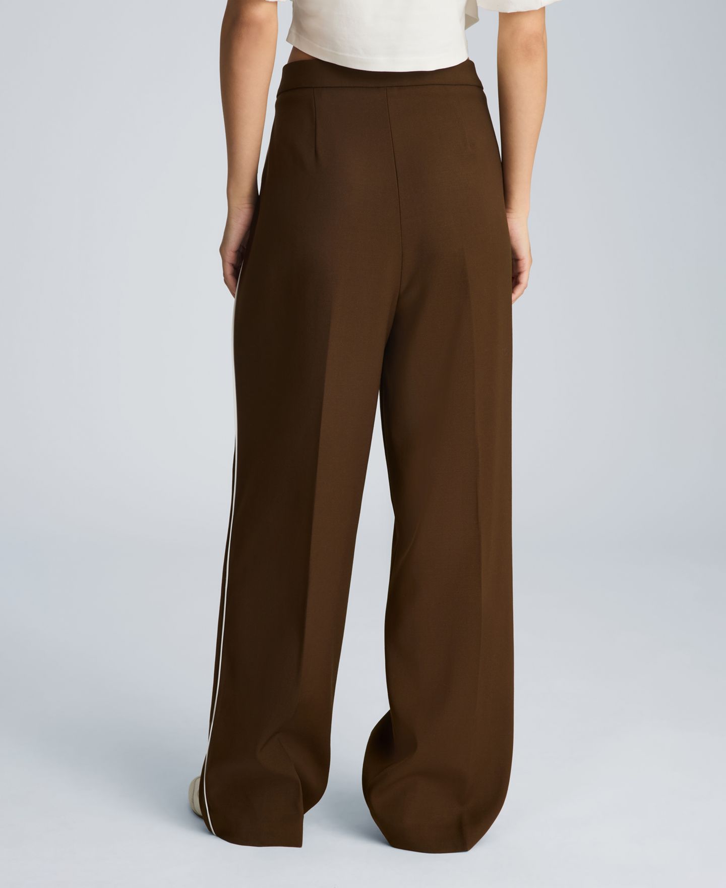 Женские брюки Kenneth Cole High-Rise Side Piping, цвет: Коричневый / Чистый белый — фото 5