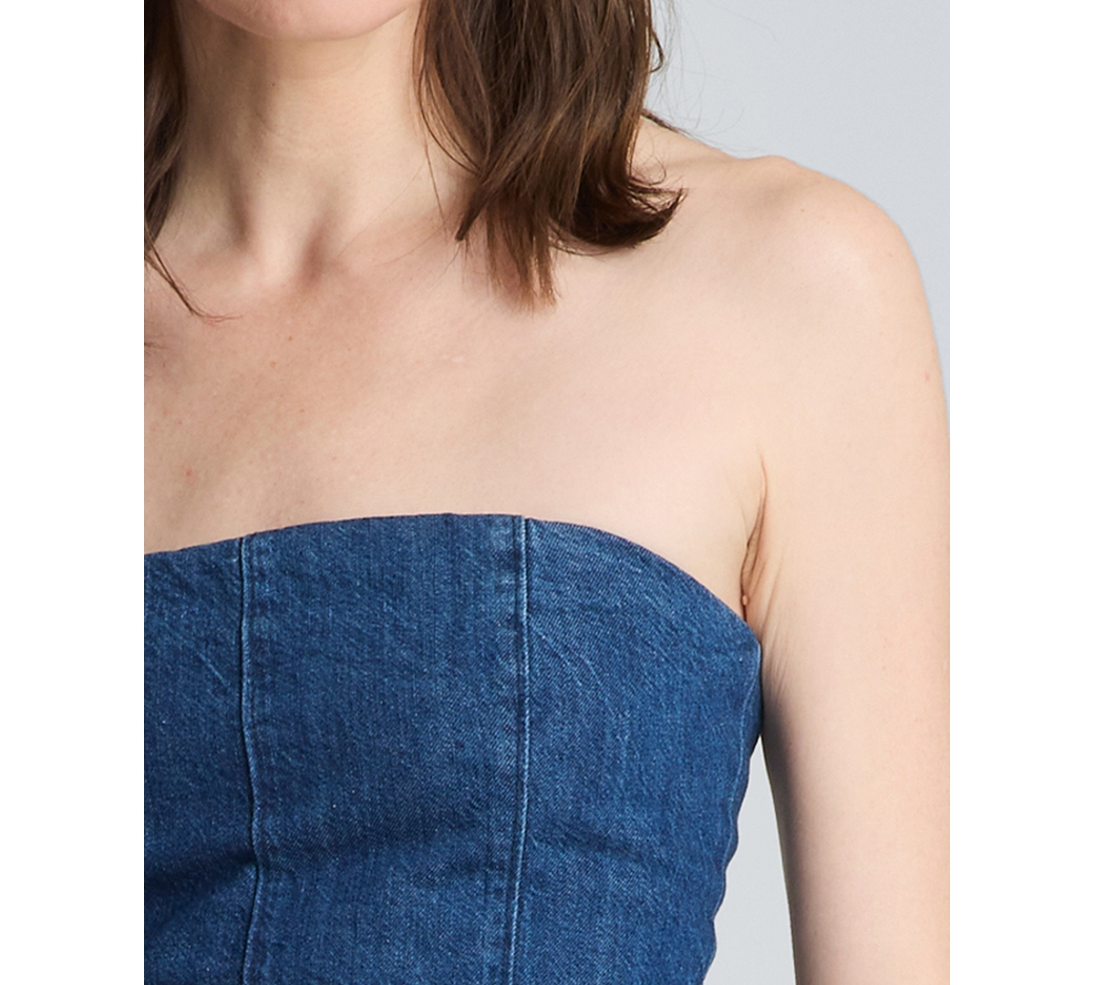 Kenneth Cole Women's Cotton Strapless Bustier Midi Dress