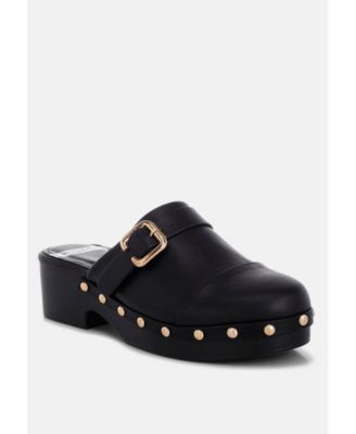Women's Pinto Studded Genuine Leather Clogs