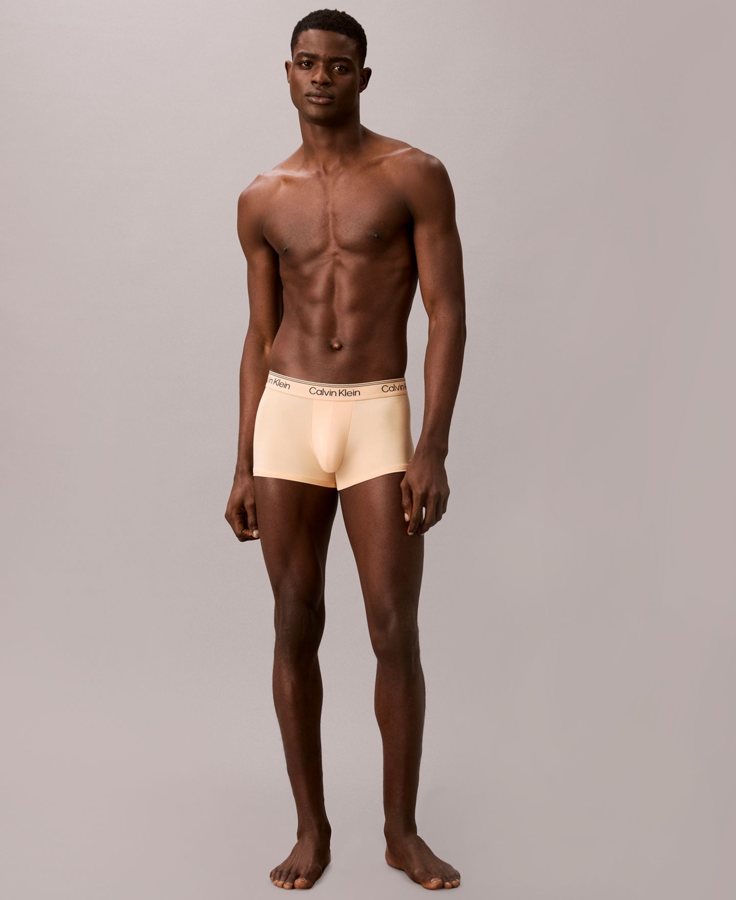 Трусы для мужчин, микрофибра, стрейч, 4 шт. — Calvin Klein, цвет: Чёрный / Персиковый — фото 2