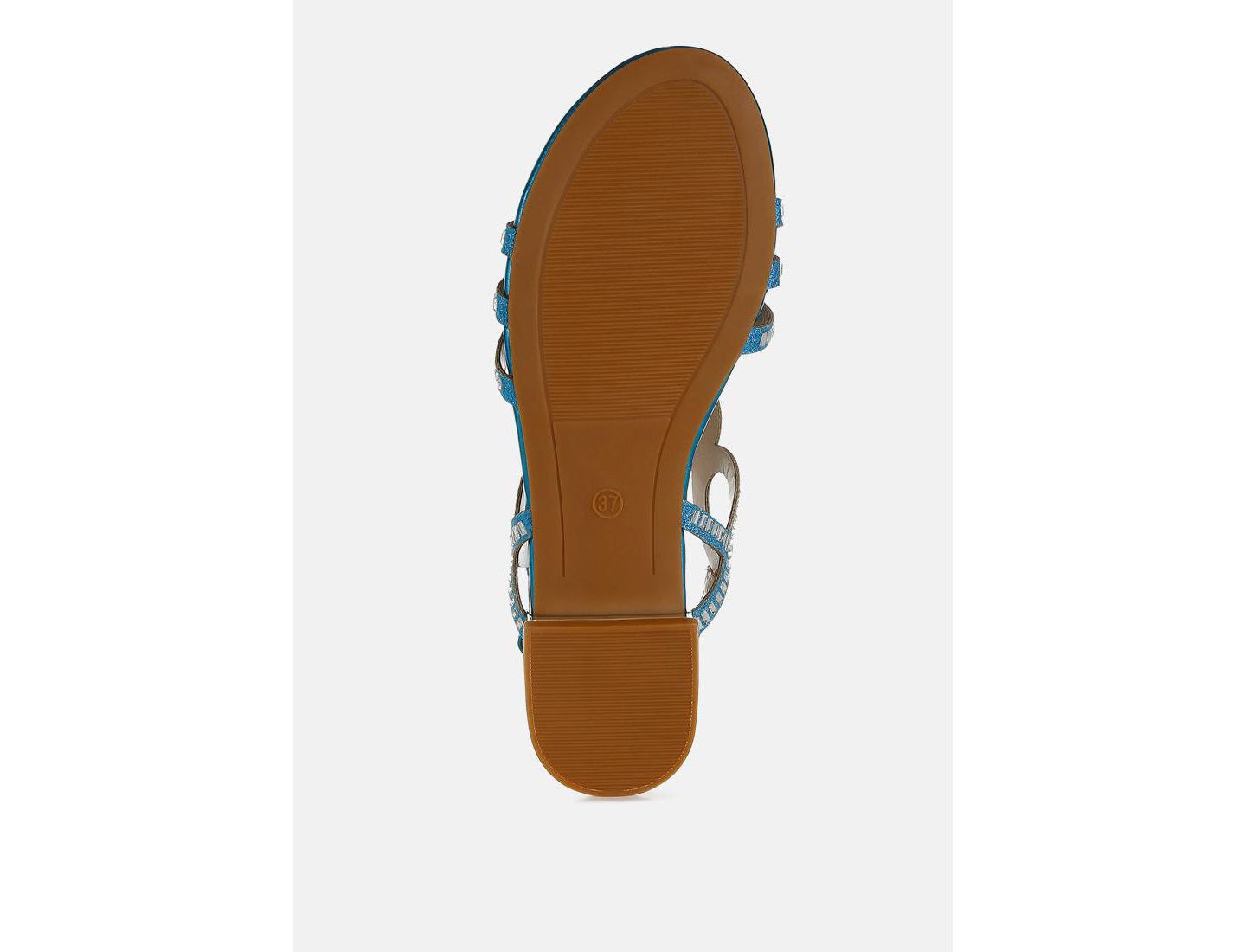 Женские сандалии London Rag Jisters Cut Out Detail Rhinestone Flat, цвет: Джинсовый синий — фото 5