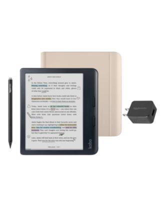 Libra Colour eReader with Sand Beige Notebook SleepCover Case, Stylus and AC Bundle