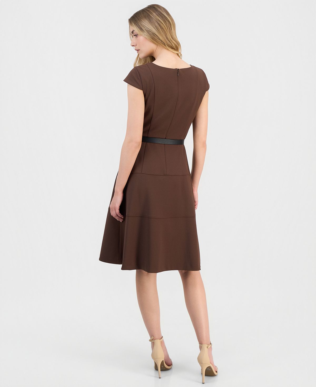 Anne Klein Women's Scuba Seamed Cap-Sleeve Dress view 3 — MAYCSS fashion products