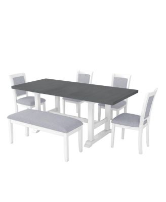 Extendable 6-Piece Dining Set with Bench