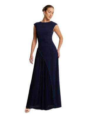 green emerald velvet dress Celena Maxi Dress Navy Burnout main image 1