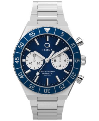 Men's Quartz Chronograph Silver-Tone Stainless Steel Watch 40mm