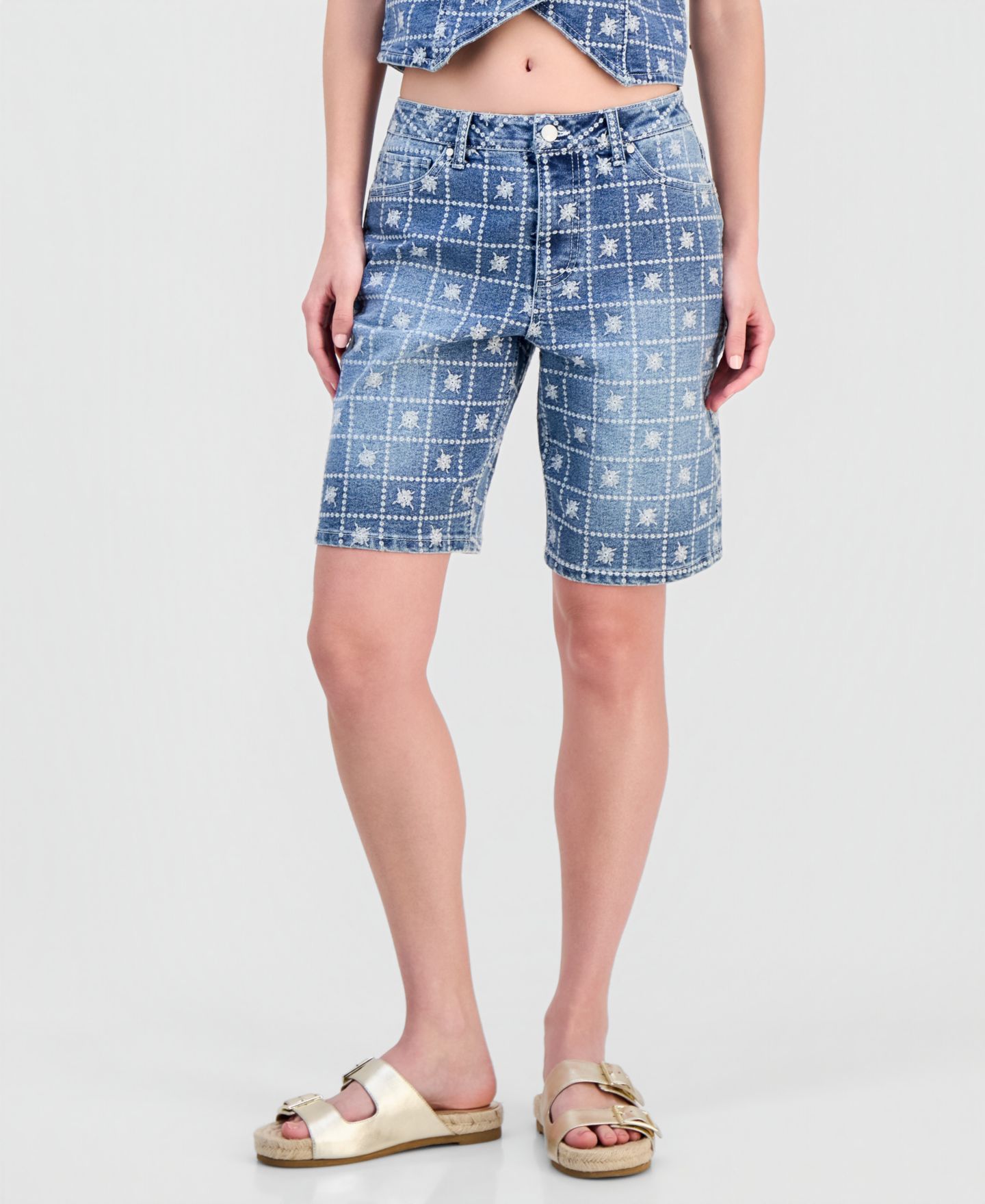 Женские шорты And Now This Patchwork Embroidered Jorts, цвет: Patchwork Stitch — фото 3