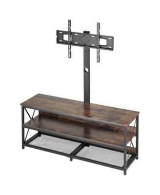 48-Inch Swivel Mount TV Stand with Power Outlets for 32-75 Inch TVs