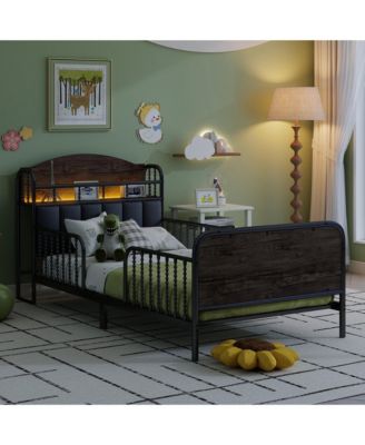 Metal Platform Bed Frame with Light