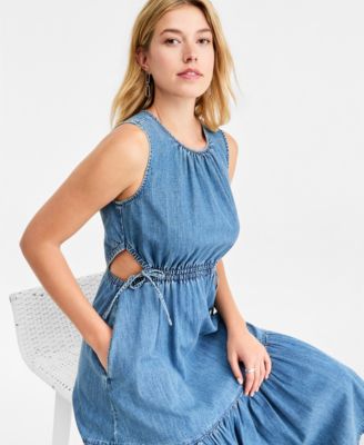 short dress cute Mauve Short Dress With Tie Back