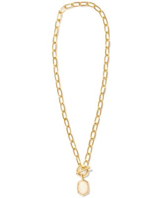 Imitation Pearl 14k Gold Plated Over Brass Daphne Link and Chain Necklace