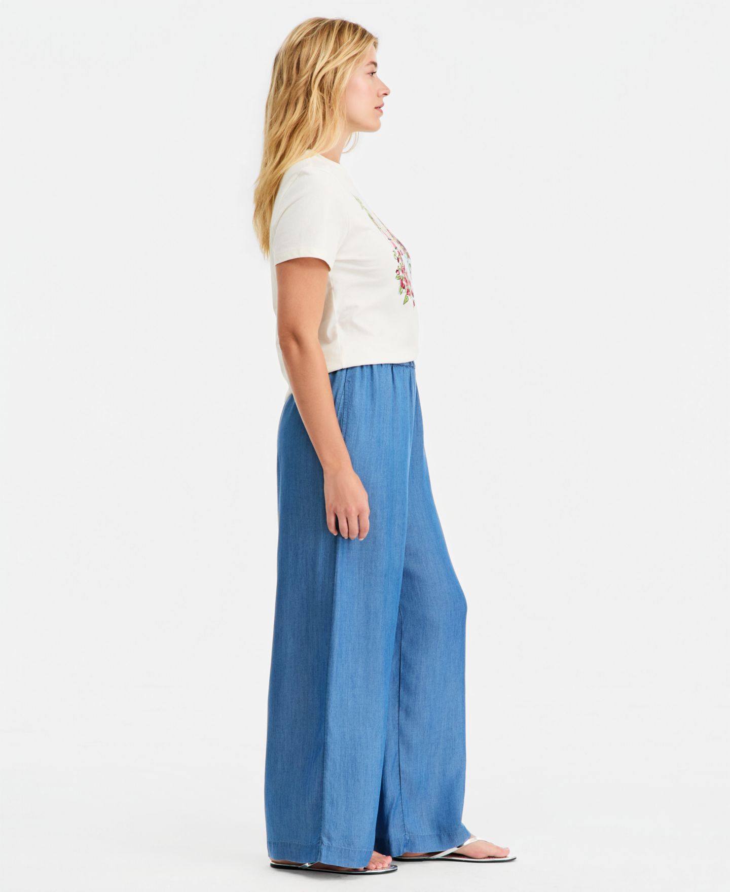 Женские брюки On 34th Chambray Pull-On Wide-Leg, цвет: Варёный — фото 4
