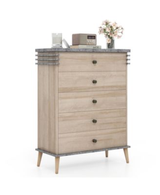 Farmhouse Chest Dresser of Drawers Tall Storage Organizer.