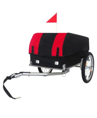 Heavy-Duty Bike Cargo Trailer, Bicycle Storage Cart with Removable Cover, All-Terrain Wheels and Foldable Design, 88 lbs Capacity
