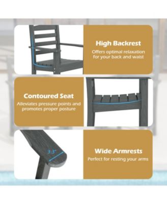 7-Piece HDPE Outdoor Dining Set with 67 in Rectangle Table and 6 Ergonomic Armchairs