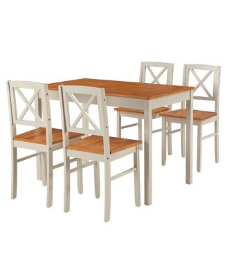 5-Piece Solid Rubberwood Kitchen Dining Sets