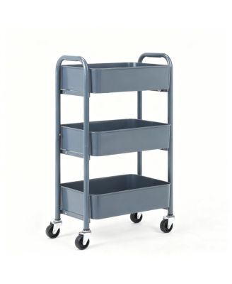 3-Tier Compact Rolling Storage Cart - Under Desk Use, 100 lbs Capacity