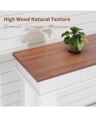 54-Inch Farmhouse Console Table with Drawers and Open Shelf, Wooden Entryway/Sofa Table for Hallway or Living Room