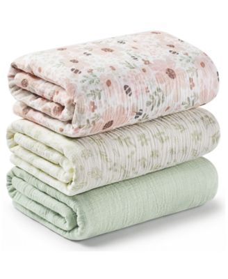 3-Pack Lyra Muslin Swaddle Blankets for Newborns, Large Cotton Nursery Baby Blankets, Soft & Breathable