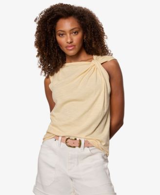 Petite Twisted Muscle Sleeveless T-Shirt