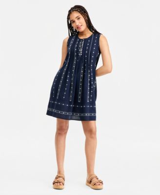 Women's Pintuck Sleeveless Mini Dress
