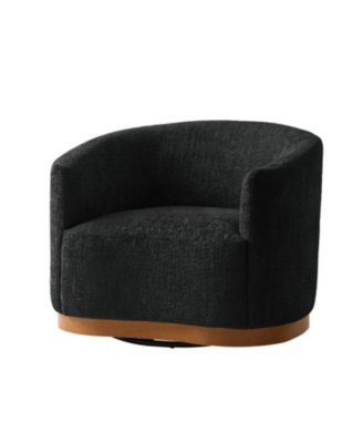 Berklie 31.5"W Modern Boucle Chenille Swivel Barrel Armchair with Ergonomic Backrest