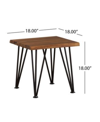 Wood and Metal Outdoor Accent Table