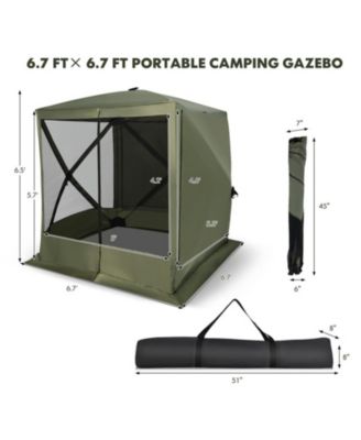 6.7 x 6.7 ft Pop Up Gazebo with Mesh Netting and Carry Bag, UV 50+ Protection